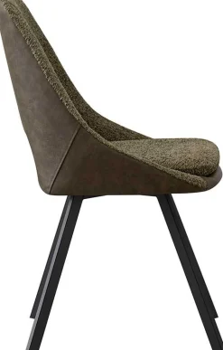 Filou' Bouclé dunkelgrün Stuhl | dunkelgrün PU-Polsterung - 85x48x56cm