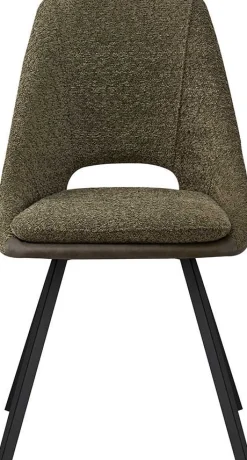 Filou' Bouclé dunkelgrün Stuhl | dunkelgrün PU-Polsterung - 85x48x56cm