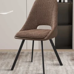 Filou' Bouclé Sand Stuhl | Braun PU Polsterung - 85x48x56cm