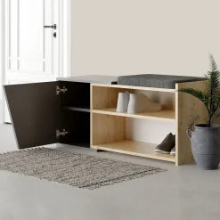 Fiona SC Schuhschrank | 100% MELAMIN | Eiche, Anthrazit