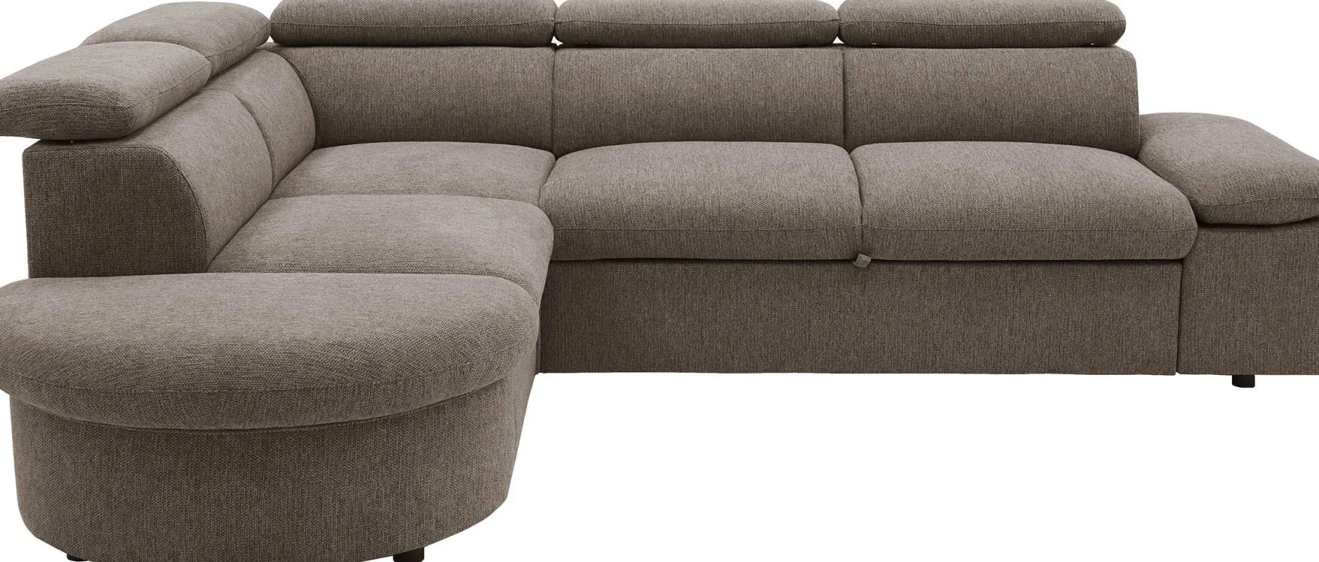 Firenze Ecksofa links - mit Bettfunktion - kastanienbrauner Stoff