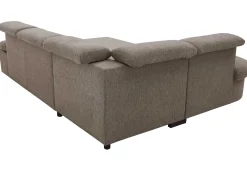 Firenze Ecksofa links - mit Bettfunktion - kastanienbrauner Stoff