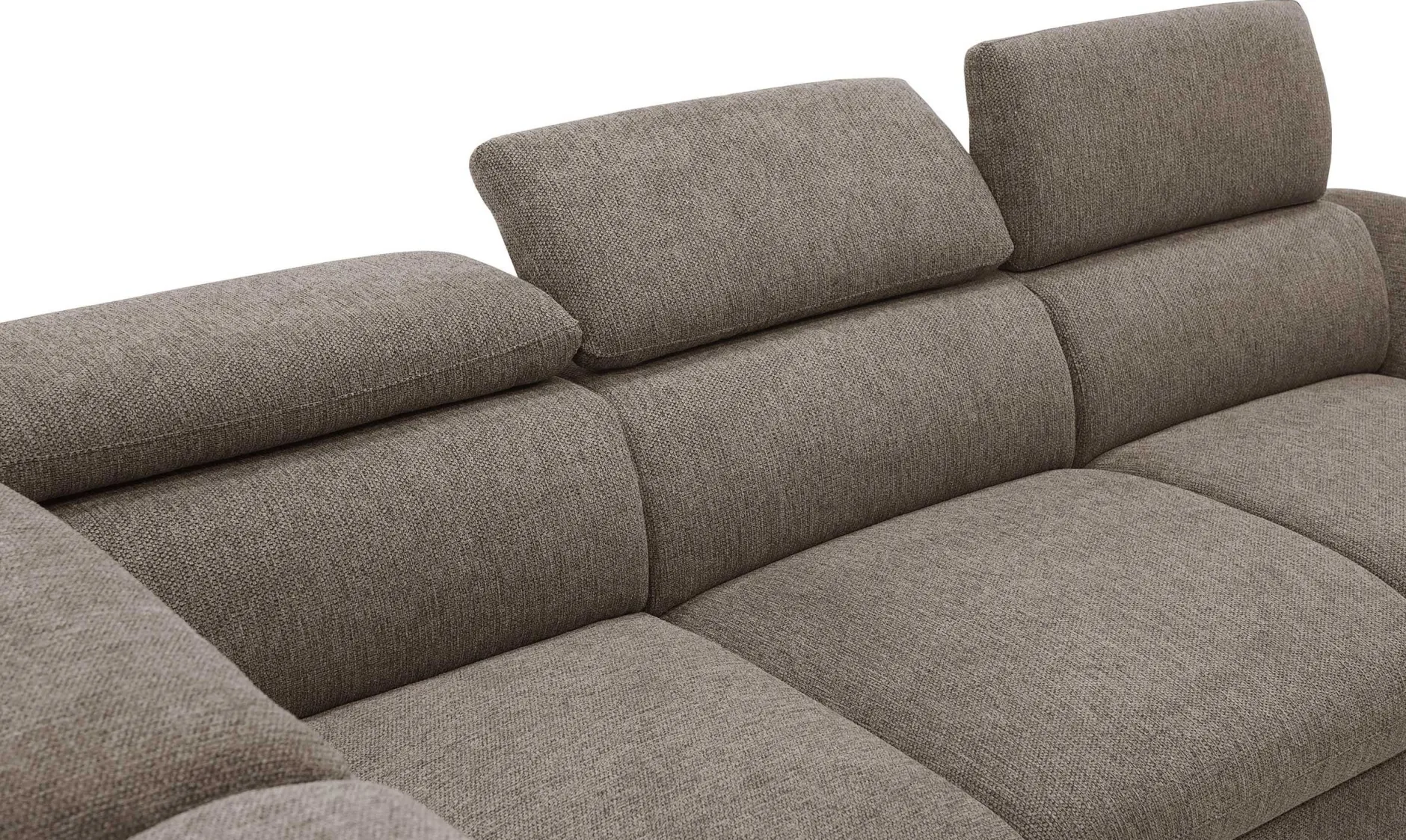 Firenze Ecksofa links - mit Bettfunktion - kastanienbrauner Stoff