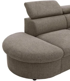 Firenze Ecksofa links - mit Bettfunktion - kastanienbrauner Stoff