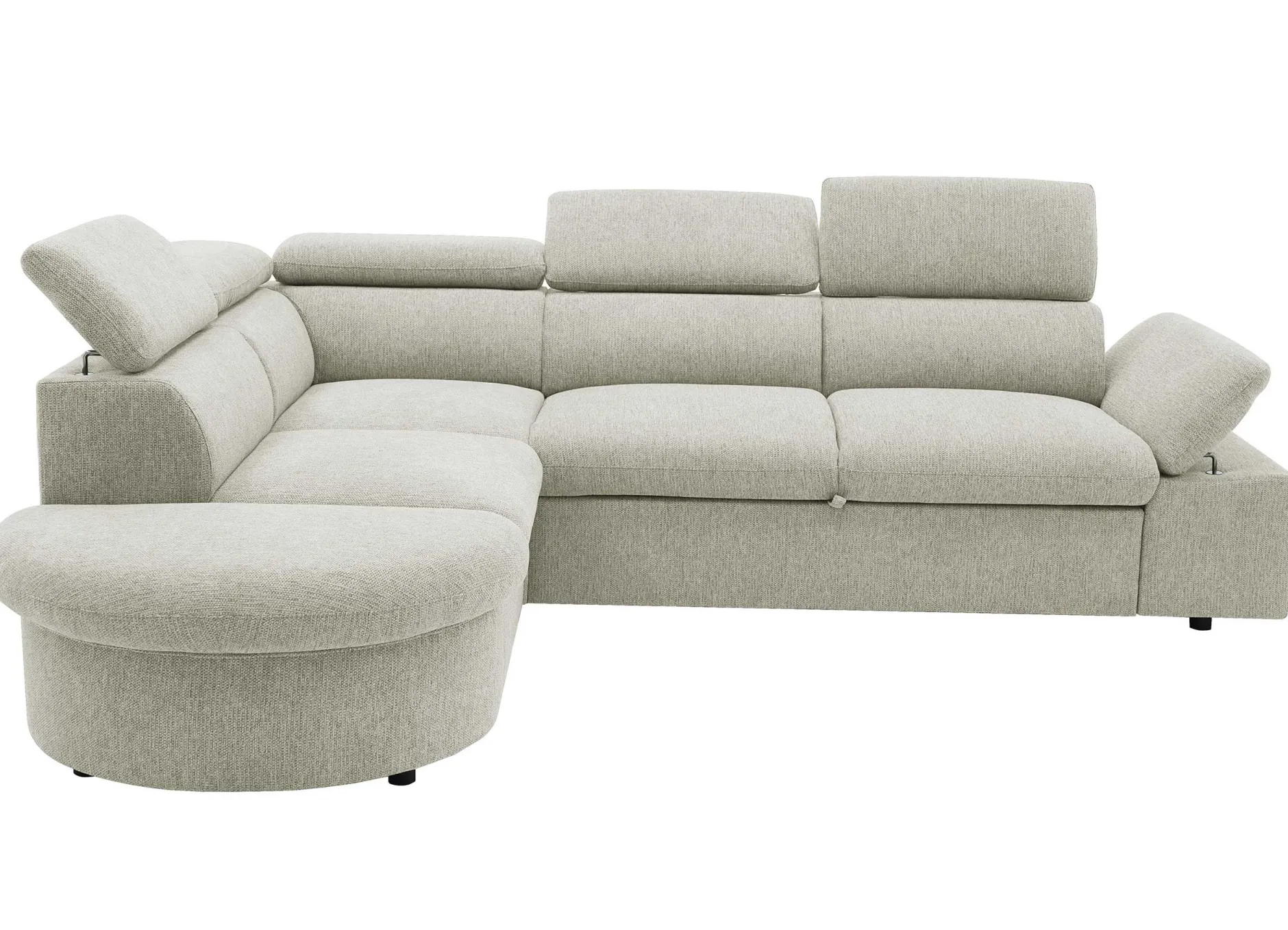 Firenze Ecksofa links - mit Bettfunktion - Stoff beige