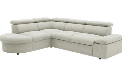 Firenze Ecksofa links - mit Bettfunktion - Stoff beige
