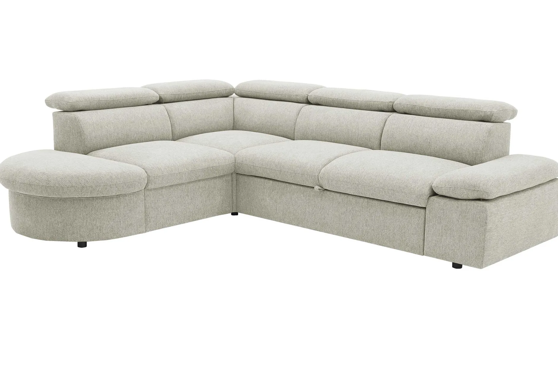 Firenze Ecksofa links - mit Bettfunktion - Stoff beige