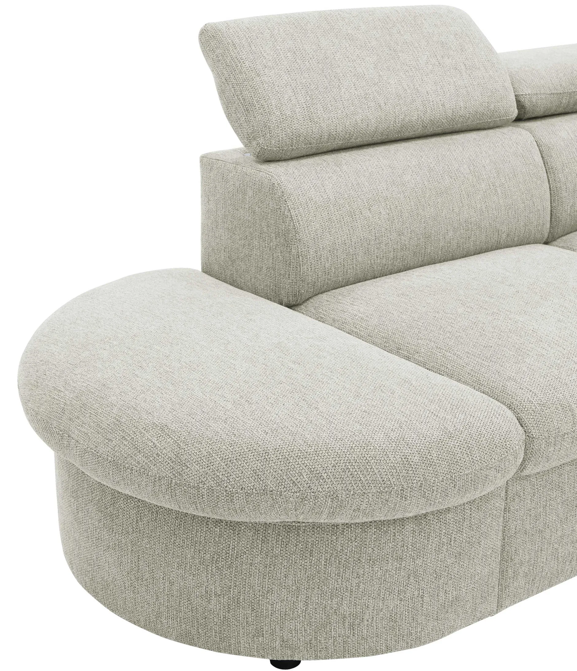Firenze Ecksofa links - mit Bettfunktion - Stoff beige