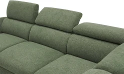 Firenze Ecksofa rechts - mit Bettfunktion - Stoff olivgrün