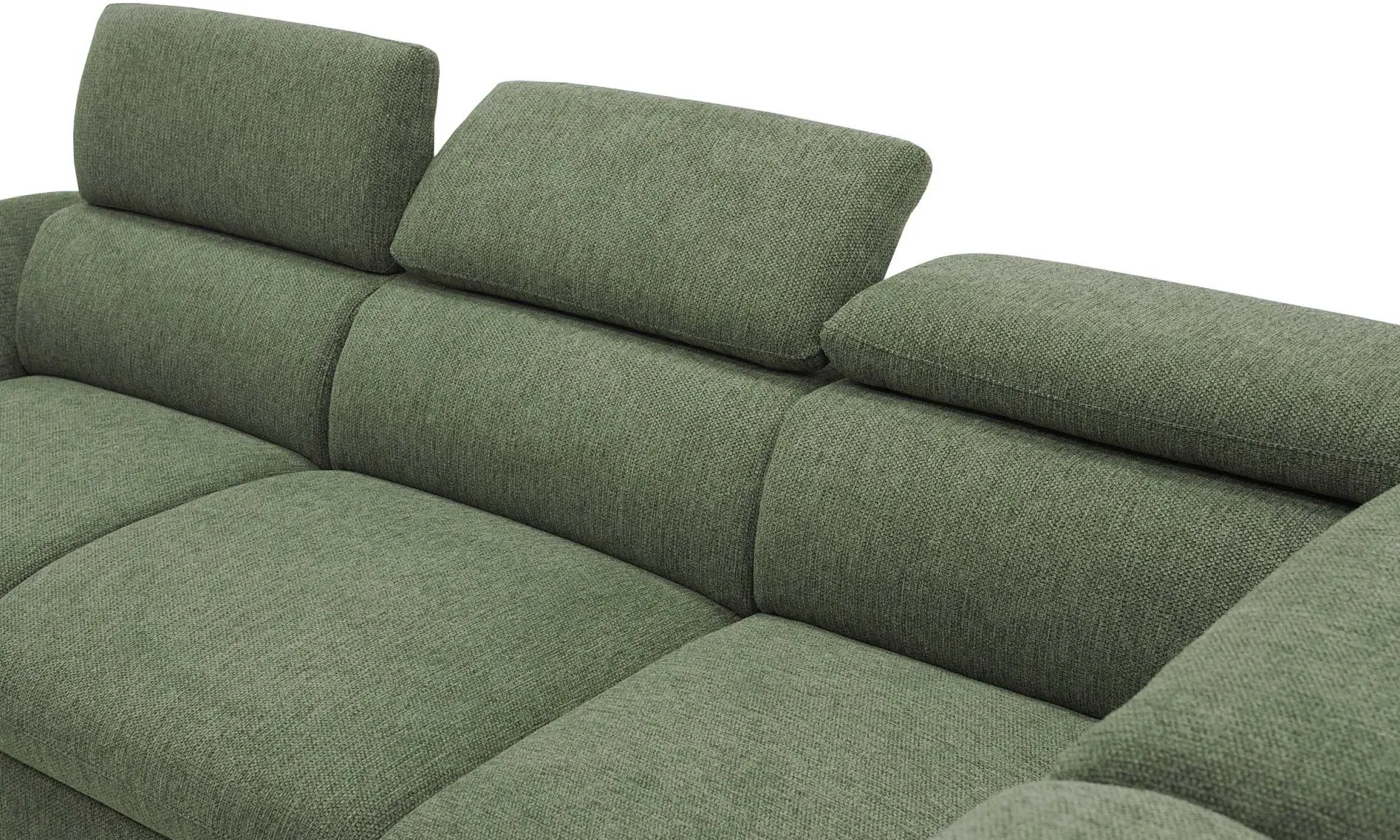 Firenze Ecksofa rechts - mit Bettfunktion - Stoff olivgrün