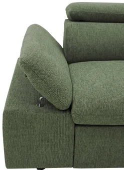 Firenze Ecksofa rechts - mit Bettfunktion - Stoff olivgrün