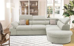 Firenze Ecksofa rechts - mit Bettfunktion - Stoff beige
