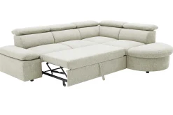 Firenze Ecksofa rechts - mit Bettfunktion - Stoff beige