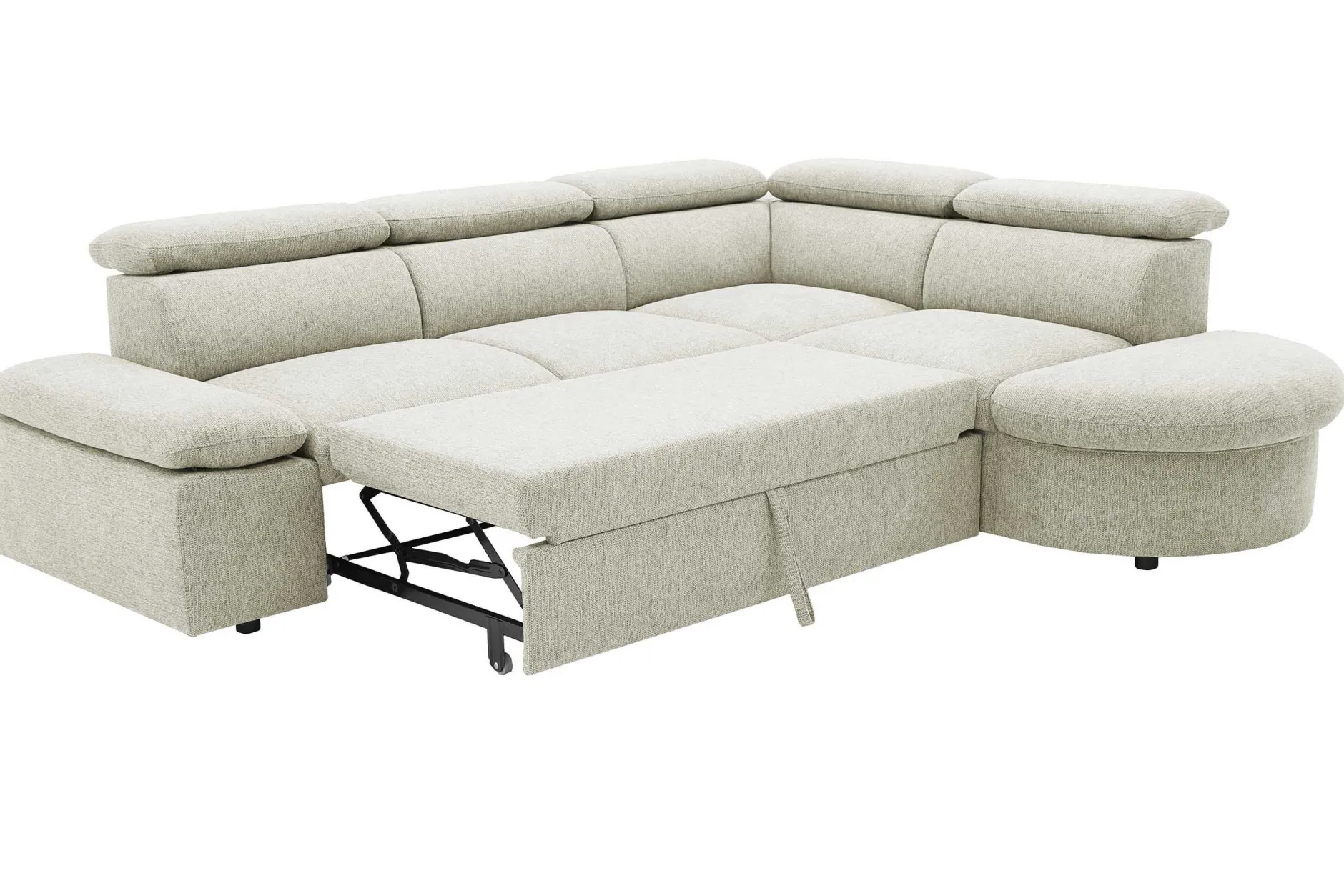 Firenze Ecksofa rechts - mit Bettfunktion - Stoff beige