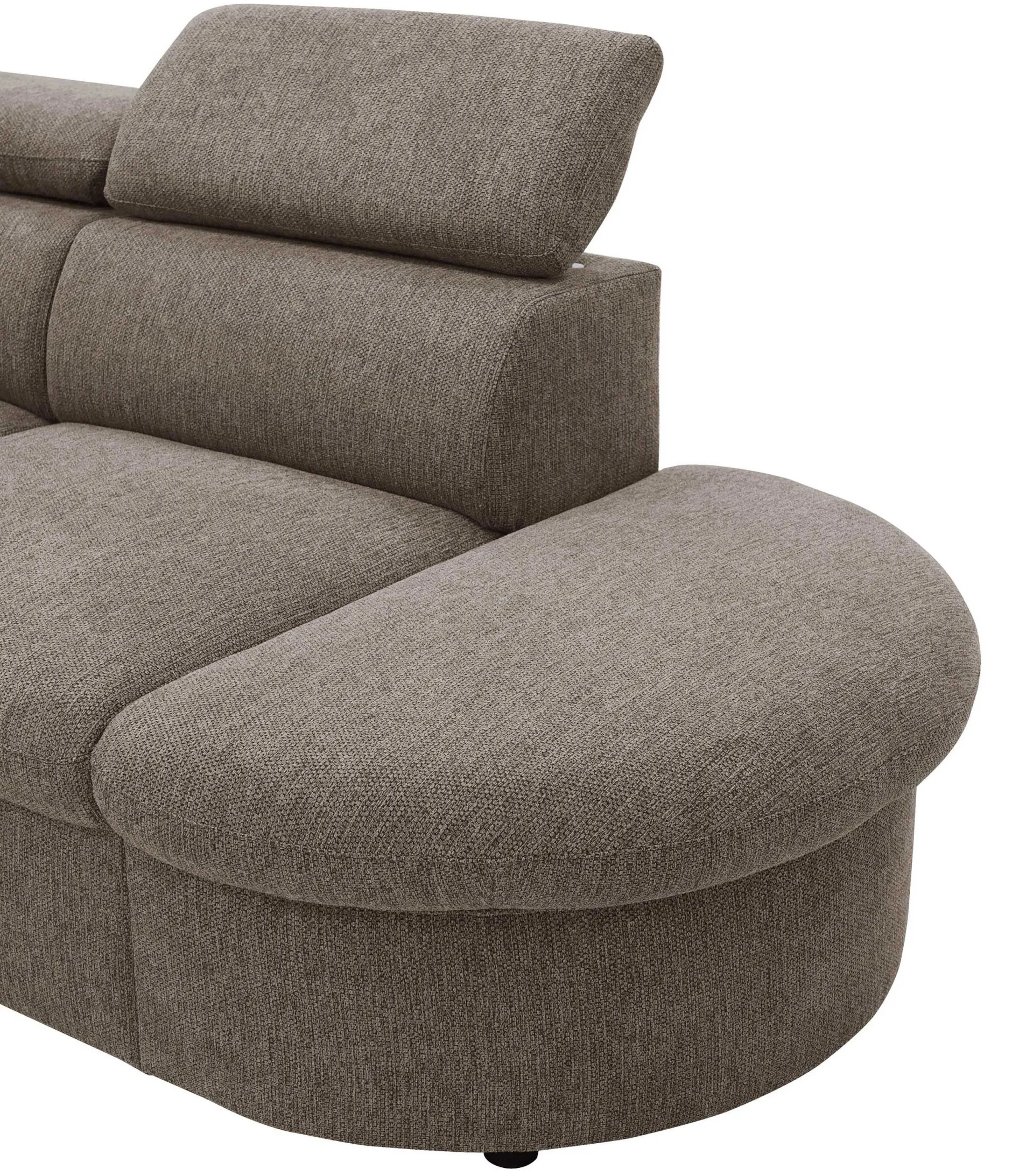 Firenze Ecksofa rechts - mit Bettfunktion - kastanienbrauner Stoff