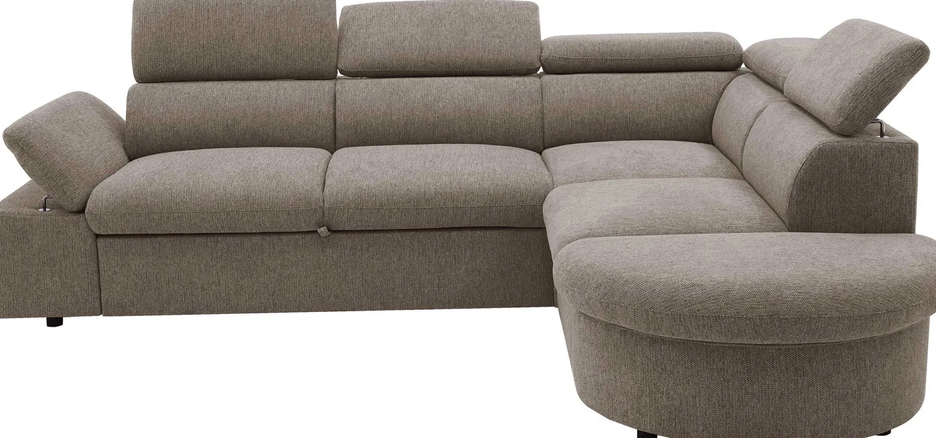 Firenze Ecksofa rechts - mit Bettfunktion - kastanienbrauner Stoff