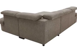Firenze Ecksofa rechts - mit Bettfunktion - kastanienbrauner Stoff