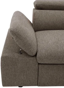 Firenze Ecksofa rechts - mit Bettfunktion - kastanienbrauner Stoff