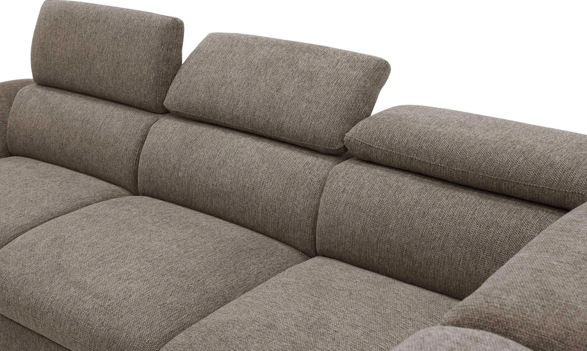 Firenze Ecksofa rechts - mit Bettfunktion - kastanienbrauner Stoff