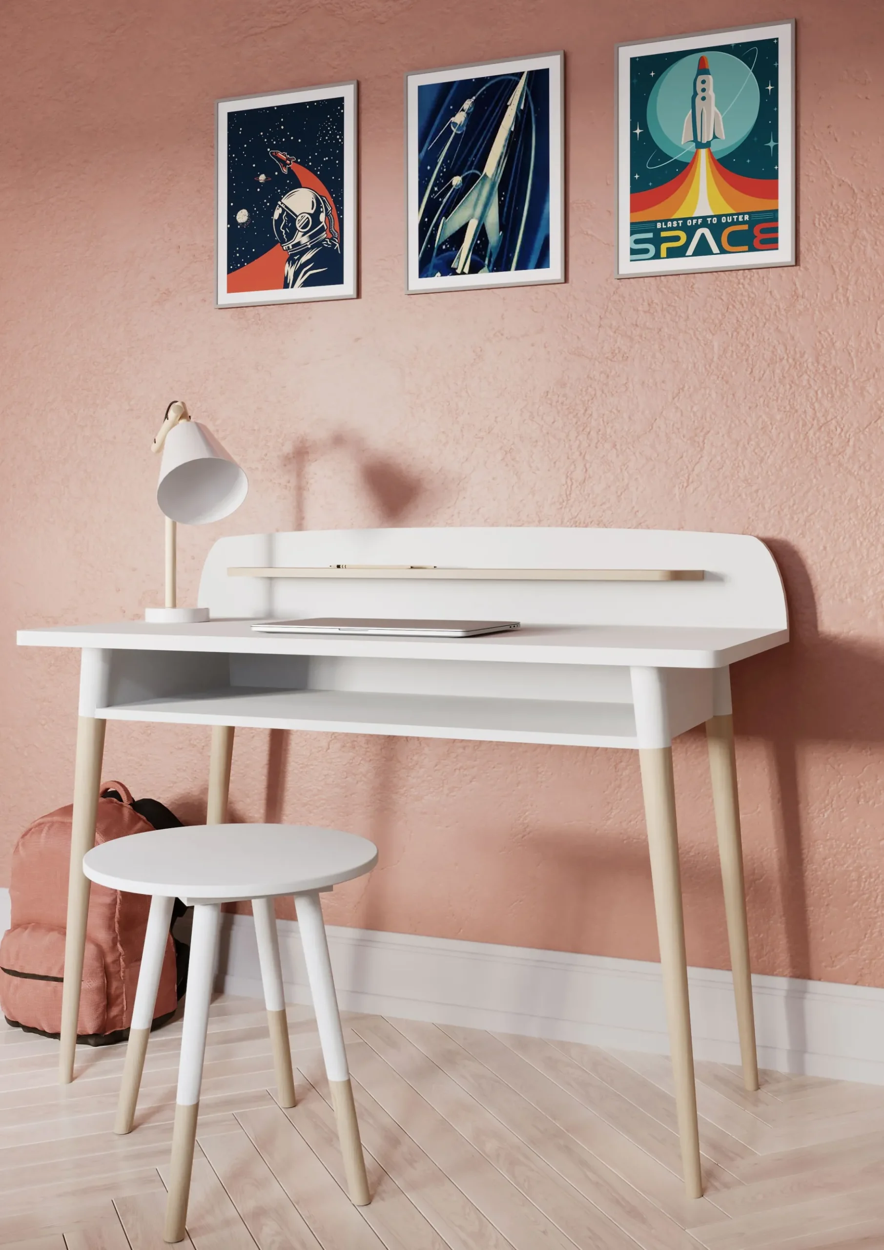 Firmiana Schreibtisch | 110 x 55 x 88 cm | Weiß