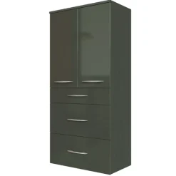 FlorentBadezimmer : Spiegelschrank, Waschtischschrank, Säulenschrank, Ablageschrank - Hochglanz grau
