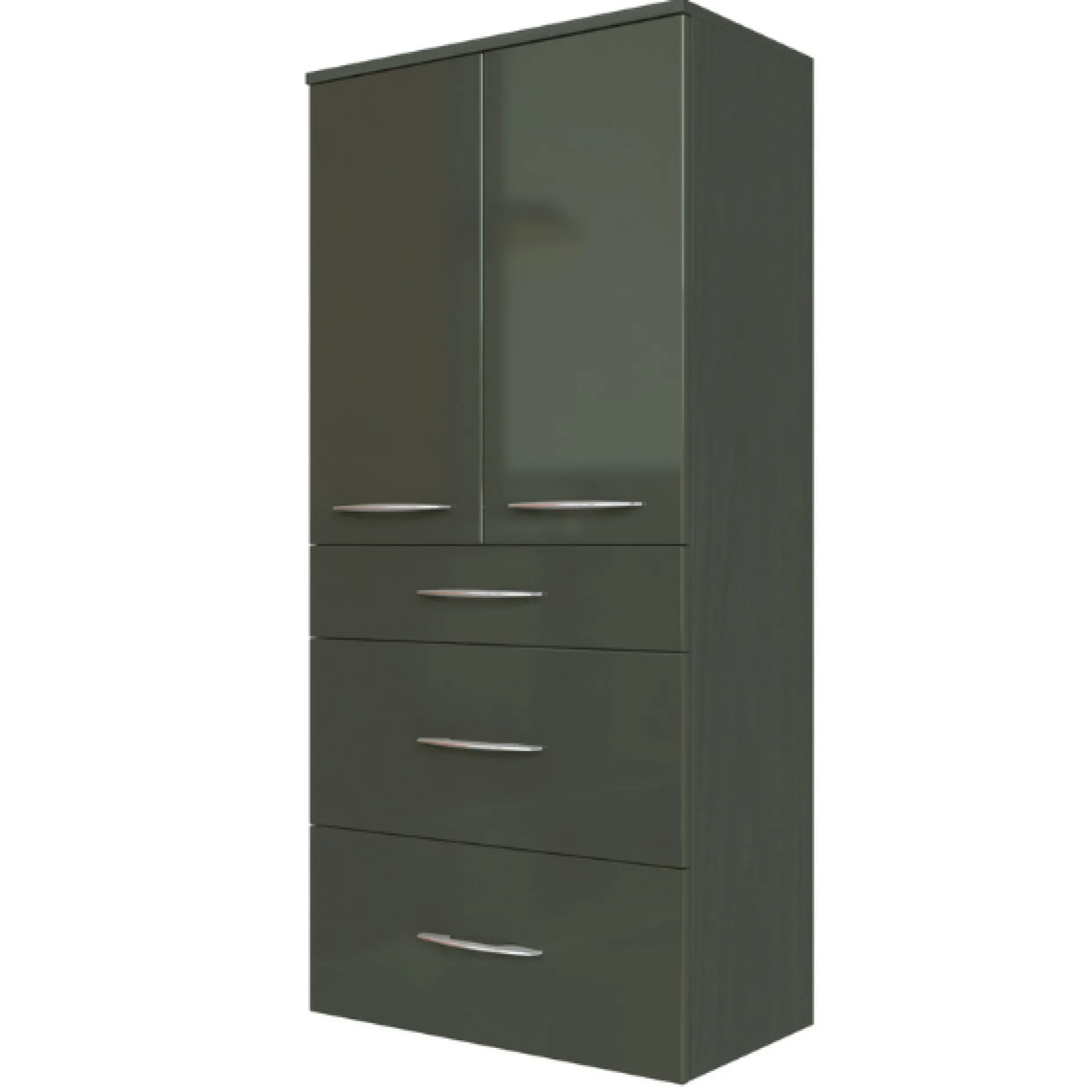 FlorentBadezimmer : Spiegelschrank, Waschtischschrank, Säulenschrank, Ablageschrank - Hochglanz grau