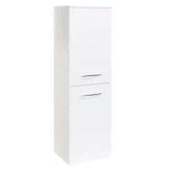 FlorentBadezimmer : Säulenschrank, Spiegelschrank, Waschbeckenschrank - Hochglanz weiß