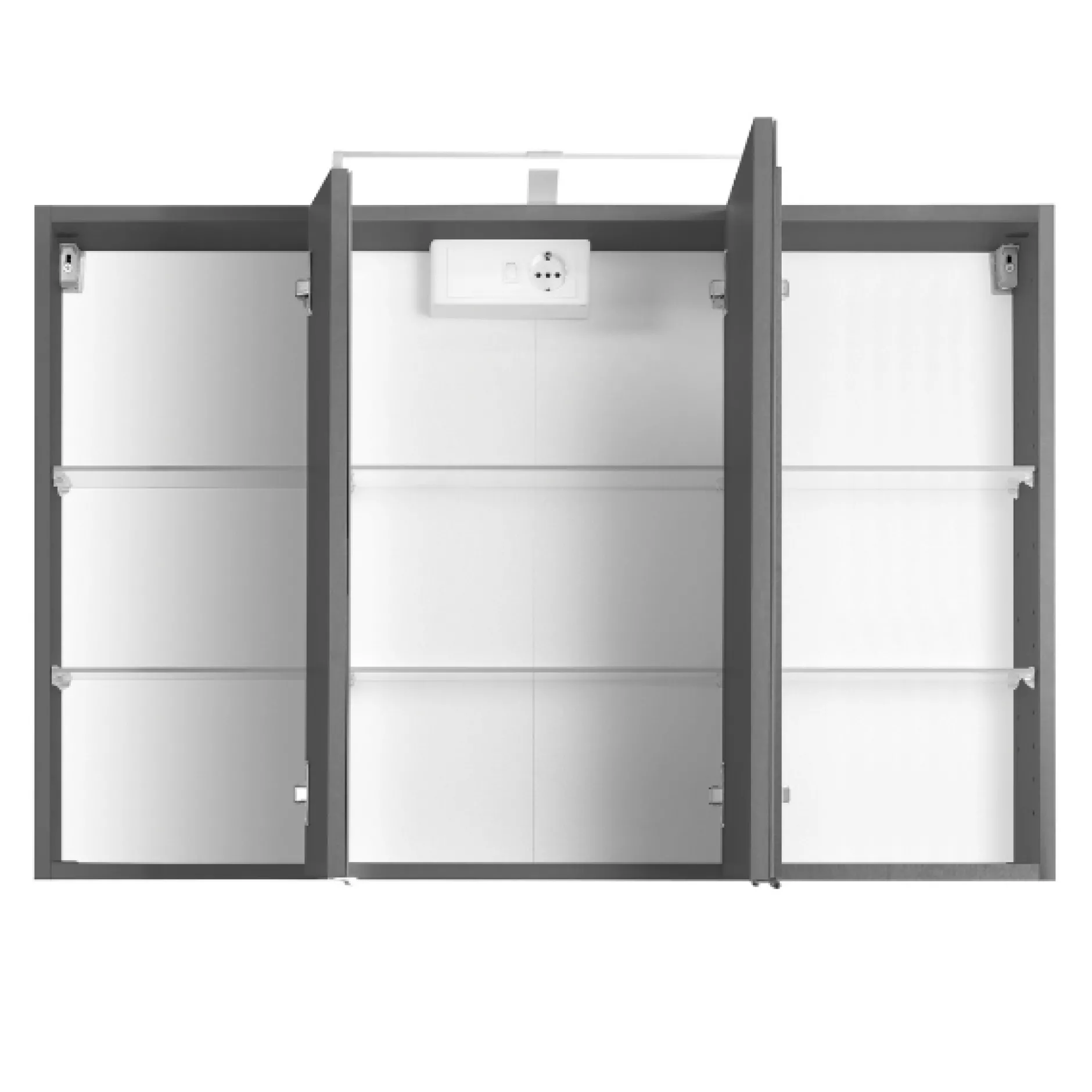 FlorentBadezimmer : 2x Säulenschrank, Spiegelschrank, Waschtischschrank - Eiche grau