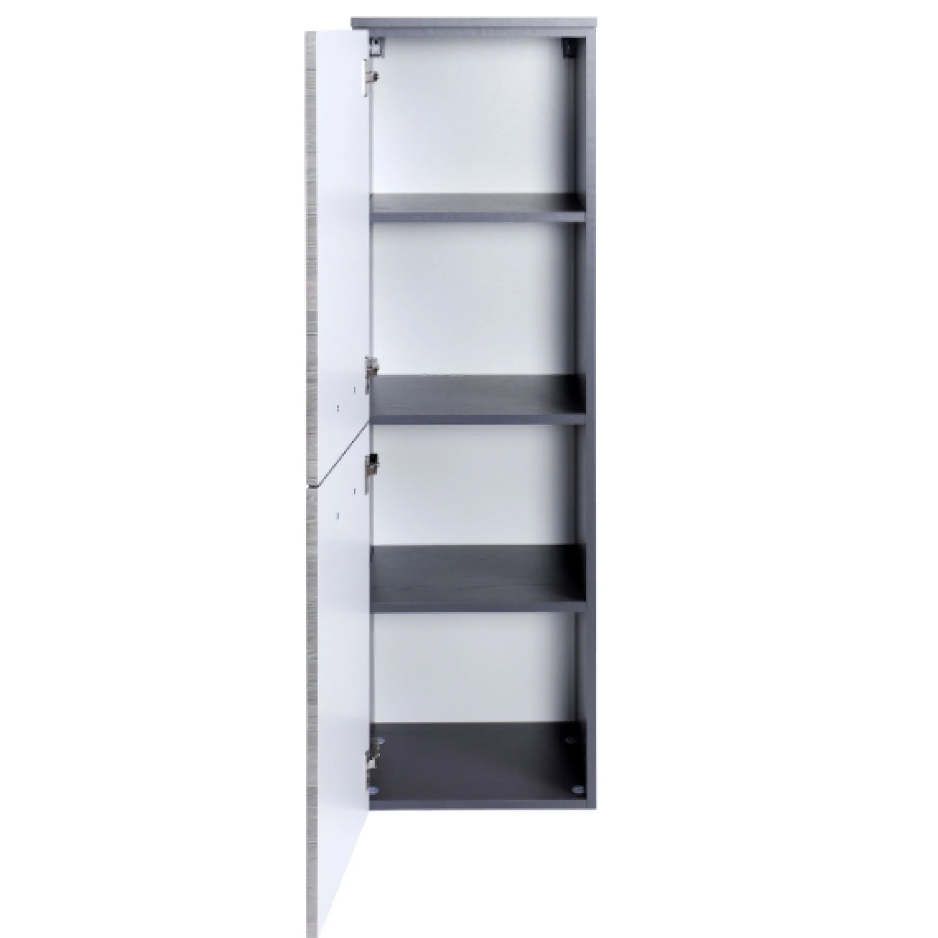 FlorentBadezimmer : 2x Säulenschrank, Spiegelschrank, Waschtischschrank - Eiche grau