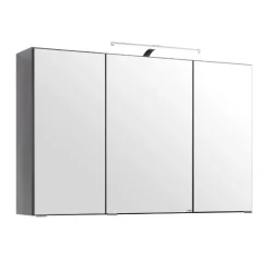 FlorentBadezimmer : 2x Säulenschrank, Spiegelschrank, Waschtischschrank - Eiche grau
