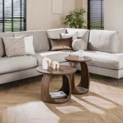 Flow Solid M Beistelltisch: Acacia Glaze Brown