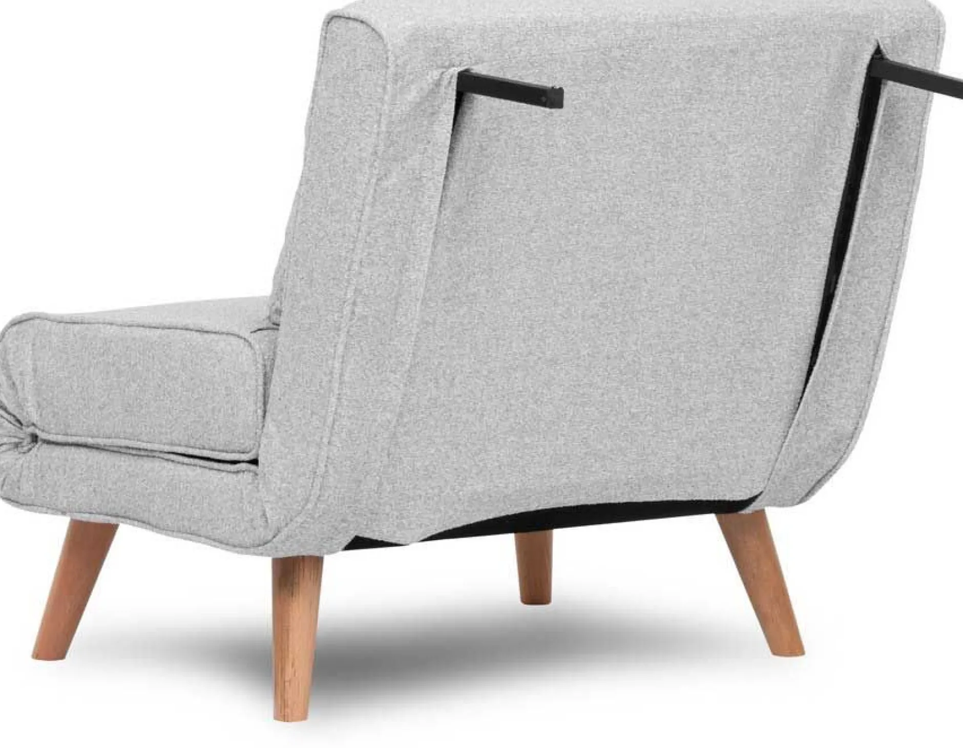 Folde Single 1-Sitzer-Schlafsofa | Teddystoff | Grau