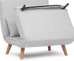 Folde Single 1-Sitzer-Schlafsofa | Teddystoff | Grau