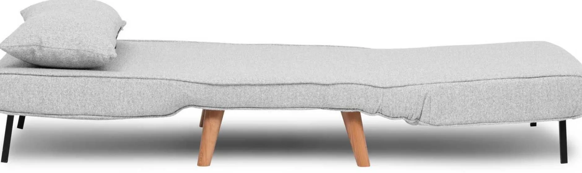 Folde Single 1-Sitzer-Schlafsofa | Teddystoff | Grau