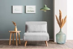 Folde Single 1-Sitzer-Schlafsofa | Teddystoff | Grau