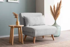 Folde Single 1-Sitzer-Schlafsofa | Teddystoff | Grau