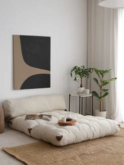 Fold Kadife 2-Sitzer-Schlafsofa | Teddystoff | Creme