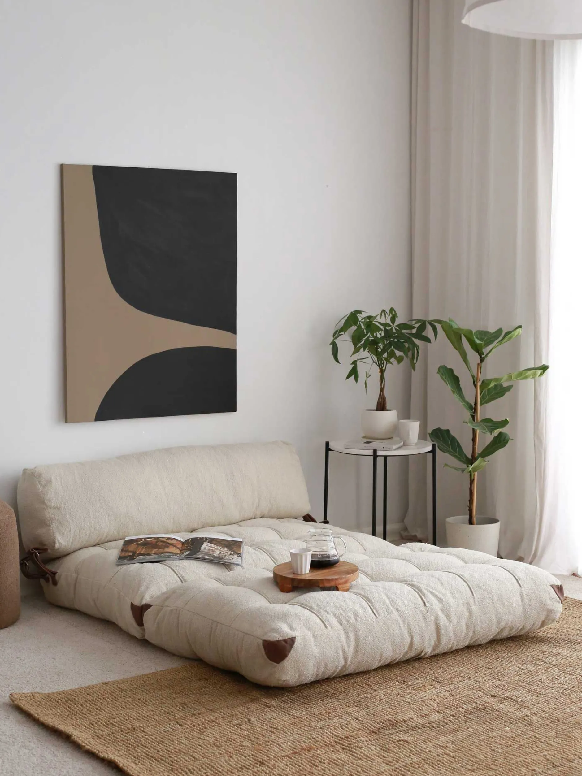 Fold Kadife 2-Sitzer-Schlafsofa | Teddystoff | Creme