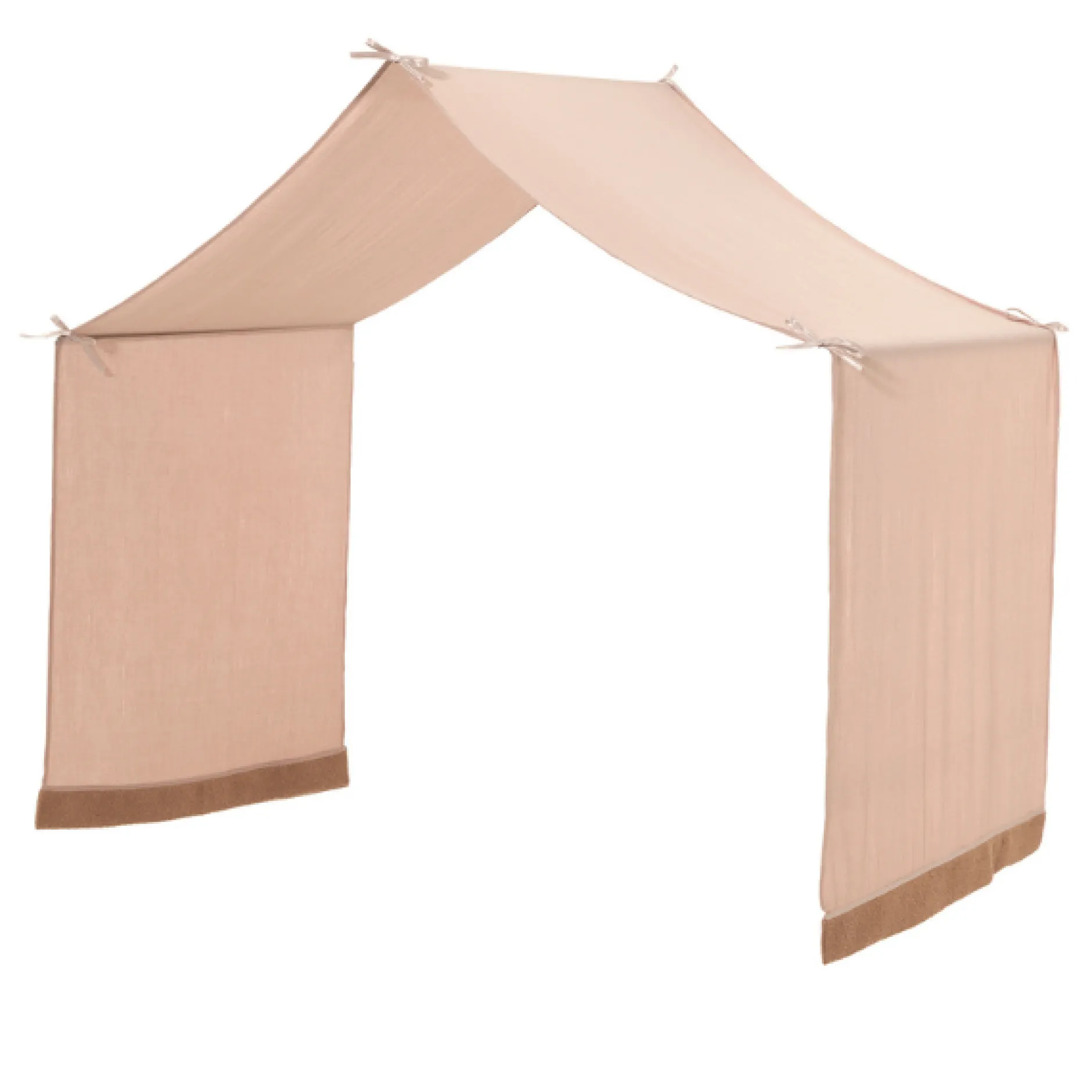 Forrest Hausbett 90x200 mit Rollbett, herunterklappbarem Schutzgitter und Bettzelt - weiß/rosa