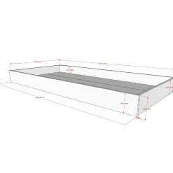 Forrest Kabinenbett 90 x 200 cm mit Rollbett - Buche - weiß