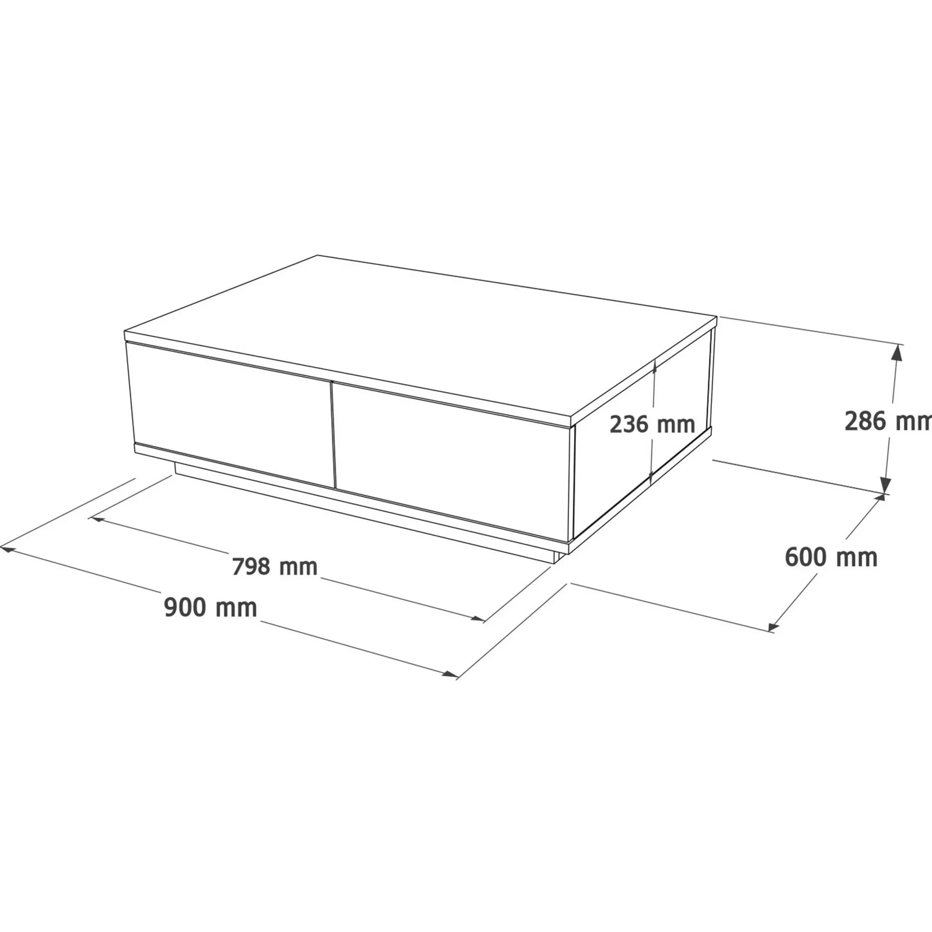 FR14 Couchtisch | 100 % MELAMIN | Atlantische Kiefer, Weiß