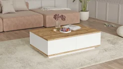 FR14 Couchtisch | 100 % MELAMIN | Atlantische Kiefer, Weiß