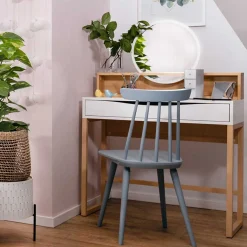 Frisiertisch Vayen 85cm, 1 Schublade - Eiche hell Dekor/weiß