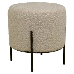Fußhocker Alford - Ø35x37cm - beige