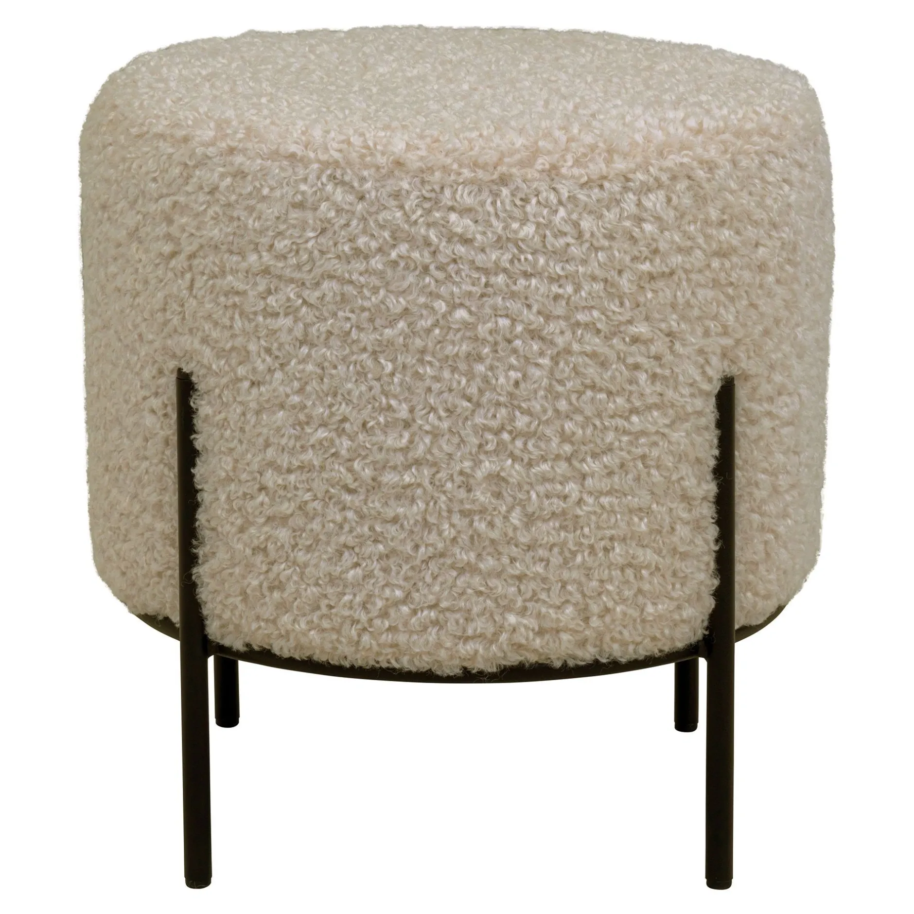 Fußhocker Alford - Ø35x37cm - beige