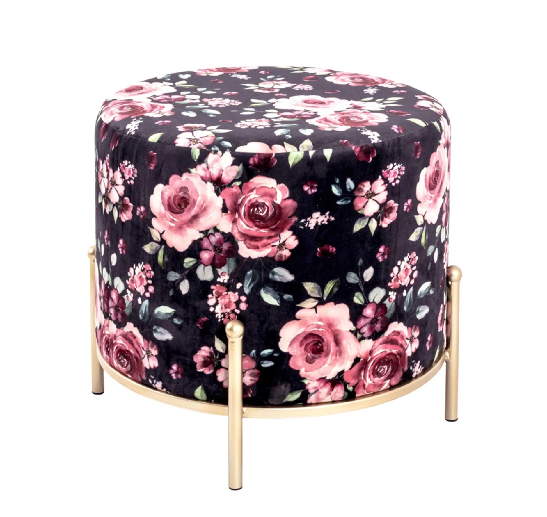 Fußhocker | Ø48 cm x 40 cm | Motiv Rose