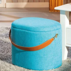 Fußhocker Dilia mit Stauraum - blau