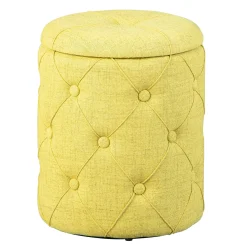 Fußhocker mit Deckel Yapak gepolstert - gelb-grün