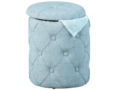 Fußhocker mit Deckel Yapak gepolstert - grau