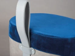 Fußhocker Osane Samt - blau